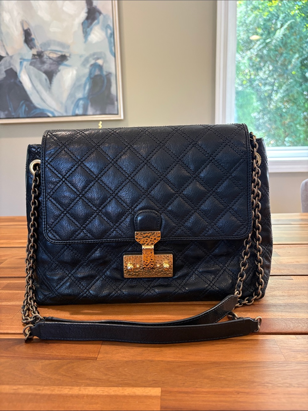 Marc Jacobs Black Quilted Leather 
Shoulder Bag